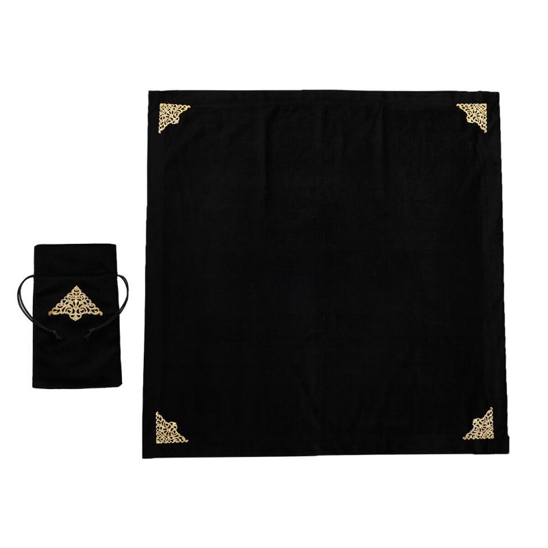 Photo 1 of  Square Altar Tarot Table Cloth with Bag Wicca Tablecloth Triangle Alloy