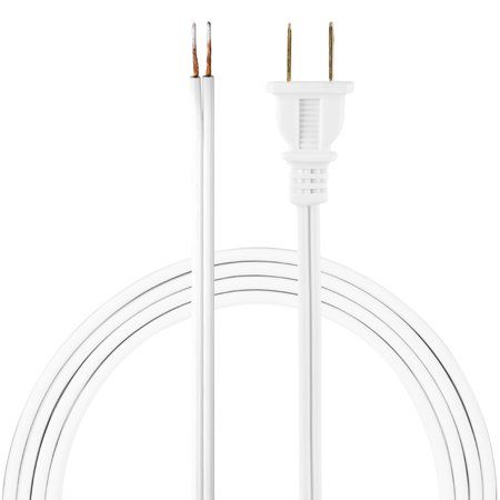 Photo 1 of GE Replacement Lamp Cord, 8 Ft Long, 2 Prong Plug, DIY, White, 54475