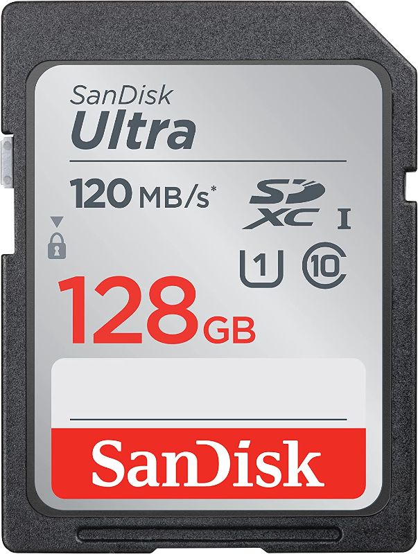 Photo 1 of SanDisk 128GB Ultra SDXC UHS-I Memory Card - 120MB/s, C10, U1, Full HD, SD Card - SDSDUN4-128G-GN6IN