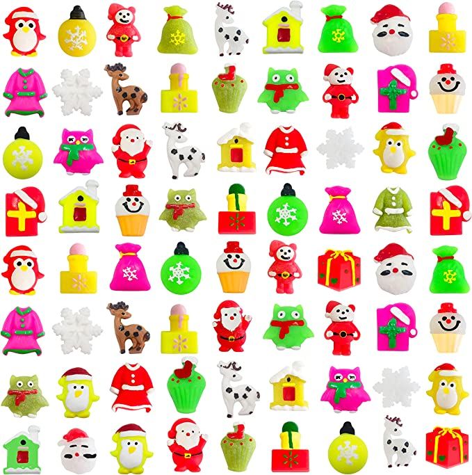 Photo 1 of 72Pcs Christmas Kawaii Squishies,Mini Mochi Squishy Squeeze Toys Stress Reliever Anxiety Packs for Kids Christmas Party Favors (Christmas)
