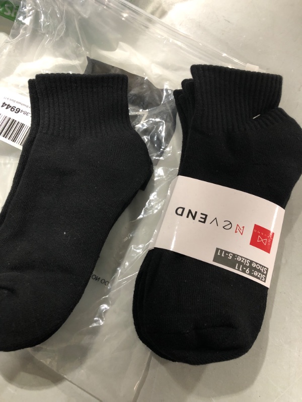 Photo 2 of 6 Pack Men's Running Sports Quarter Cotton Athletic Socks with Thick Cushioned Performance Breathable 9-11 Black