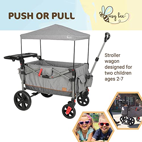 Photo 2 of BusyBee 37.8" X 27.5" Kids Metro 2-Child Capacity Stroller Wagon, Grey
