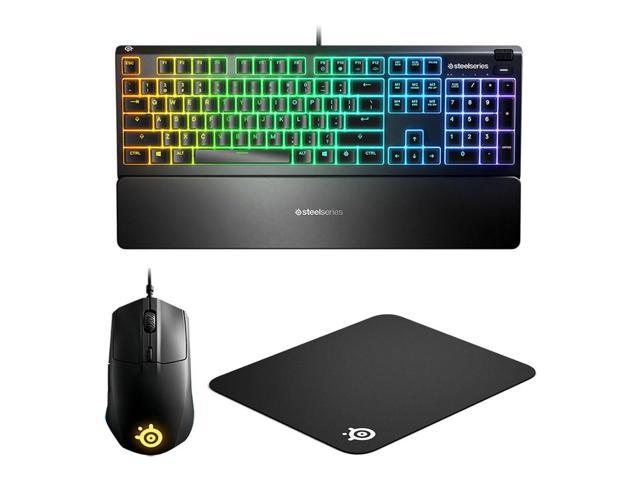 Photo 1 of SteelSeries Level up Gaming Bundle Apex 3 Keyboard, Rival 3 Wireless Mouse, QcK Medium Mouse Pad SteelSeries GameStop | SteelSeries | GameStop
