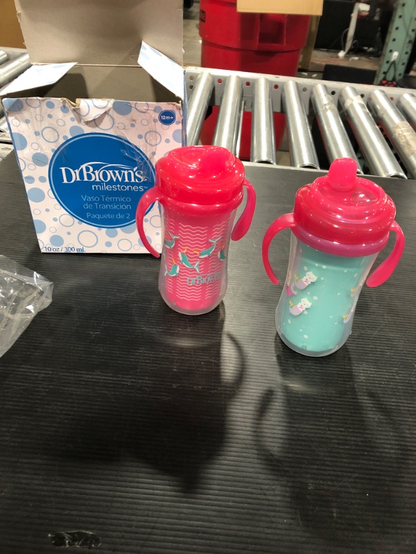 Photo 2 of Dr. Brown’s Milestones™ Hard Spout Sippy Cup, Pink, 2 PK
