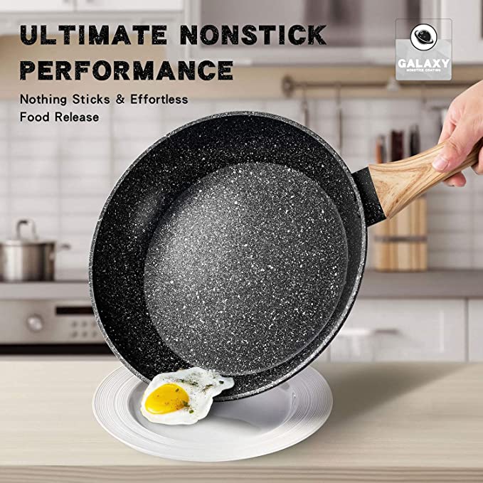 Photo 1 of 10 Inch Frying Pan Nonstick Frying Pan  100% APEO & PFOA-Free Stone-Derived Non-Stick Coating, Nonstick Granite Skillets, Induction Compatible