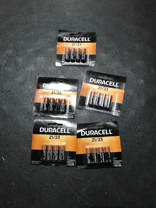 Photo 1 of Duracell 21/23 12V Alkaline Battery, 4 Count Pack, 21/23 12 Volt Alkaline Battery, Long-Lasting for Key Fobs, Car Alarms, GPS Trackers, and More
5 PACKS