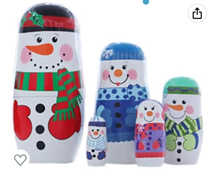 Photo 1 of 4.3 out of 5 stars318 Reviews
SUPVOX Wooden Russian Nesting Dolls 5 Layers Novelty Snowman Stacking Nested Handmade Toys for Children Kids Christmas Winter Party Wishing Gift