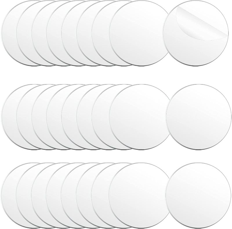 Photo 1 of 50 Pieces Clear Acrylic Circles 3 Inch Acrylic Plexiglass Disc Ornament Transparent Round Acrylic Sheet Blank Plastic Disc Round Acrylic Panel Disk for DIY Craft Vinyl Project Painting Holiday Decor