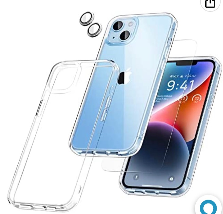 Photo 1 of Aven [5 in 1 for iPhone 14 Plus Case Clear, with 3 Tempered Glass Screen Protectors + 2 Independent Camera Lens Protectors 6.7 Inch iPhone 14 Plus Phone Case Crystal Clear
2 PACK