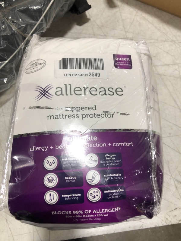 Photo 2 of AllerEase Ultimate Allergy Protection and Comfort Zippered Mattress Protector, Queen, White