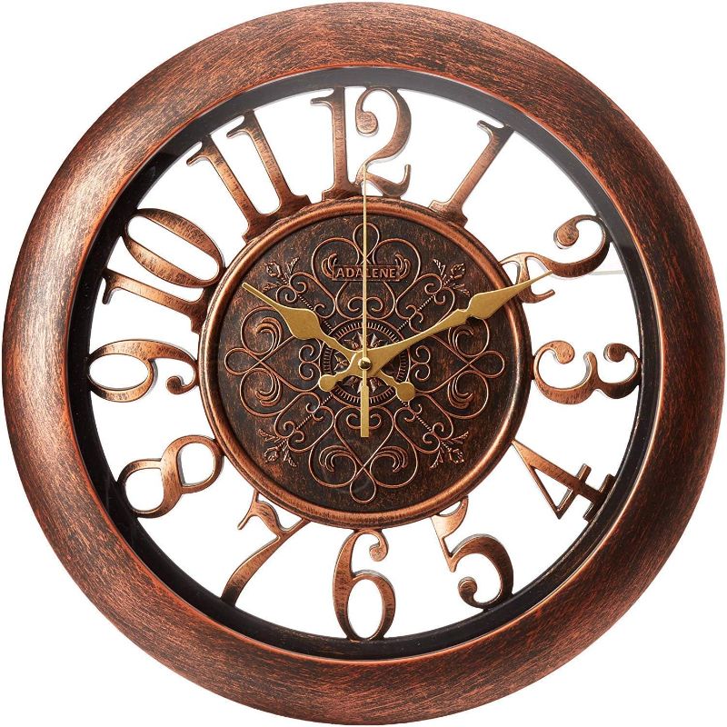 Photo 1 of Adalene Wall Clocks Battery Operated Non Ticking - Completely Silent Quartz Movement - Vintage Rustic Clocks for Living Room Decor, Kitchen Bedroom Bathroom - Modern Retro Wall Clock Large Decorative
