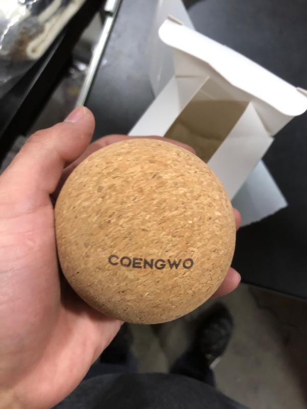 Photo 2 of COENGWO Cork Massage Ball, Deep Tissue Muscle Tension Therapy Ball for Trigger Point Therapy, Muscle Soreness, Yoga Therapy, 3 Inch 3''