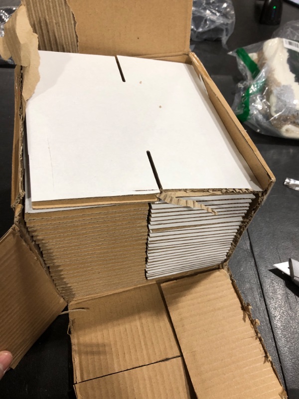 Photo 1 of Calenzana 4x4x4 Inches Shipping Boxes Set of 25, Small Corrugated Cardboard Box for Mailing Packing, White 4x4x4 25