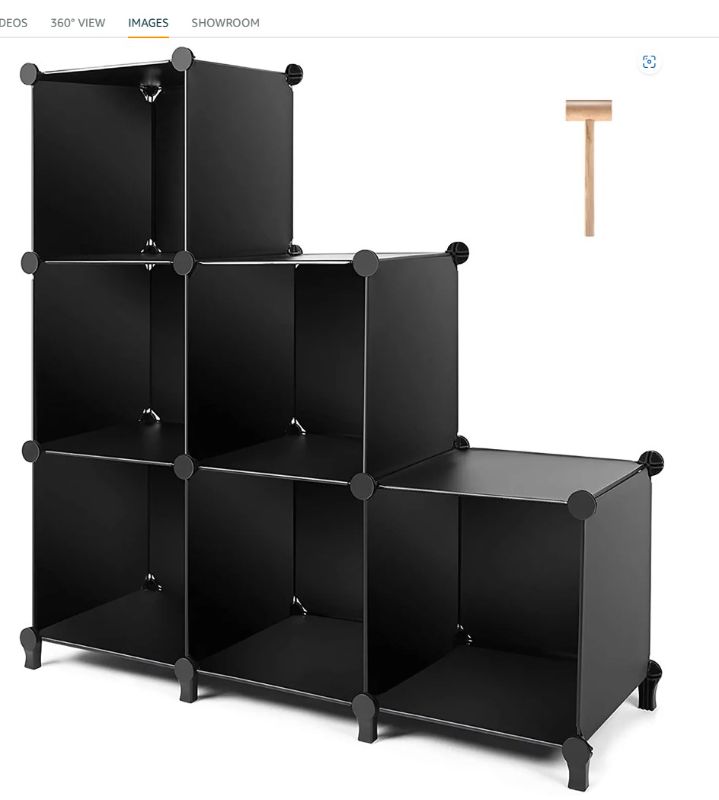 Photo 1 of 
TomCare Cube Storage 6-Cube Closet Organizer Storage Shelves Cubes Organizer DIY Plastic Closet Cabinet Modular Book Shelf Organizing Storage Shelving for Bedroom Living Room Office, Black
