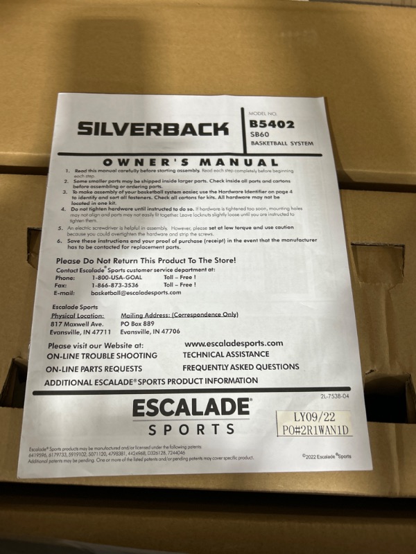 Photo 6 of (NEW ITEM / BUT MINOR DAMAGE) Silverback 60" In-Ground Basketball System & LED Basketball Hoop Light Illuminates Backboard, Rim, and Court and Fits Square Silverback and Goaliath In-Ground Hoops