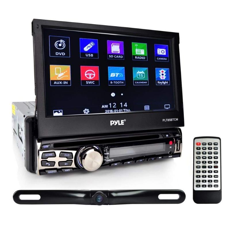 Photo 1 of Pyle PLT85BTCM Car Stereo Receiver System and Backup Camera Kit Touch-Screen Head Unit Radio CD/DVD Player Black

