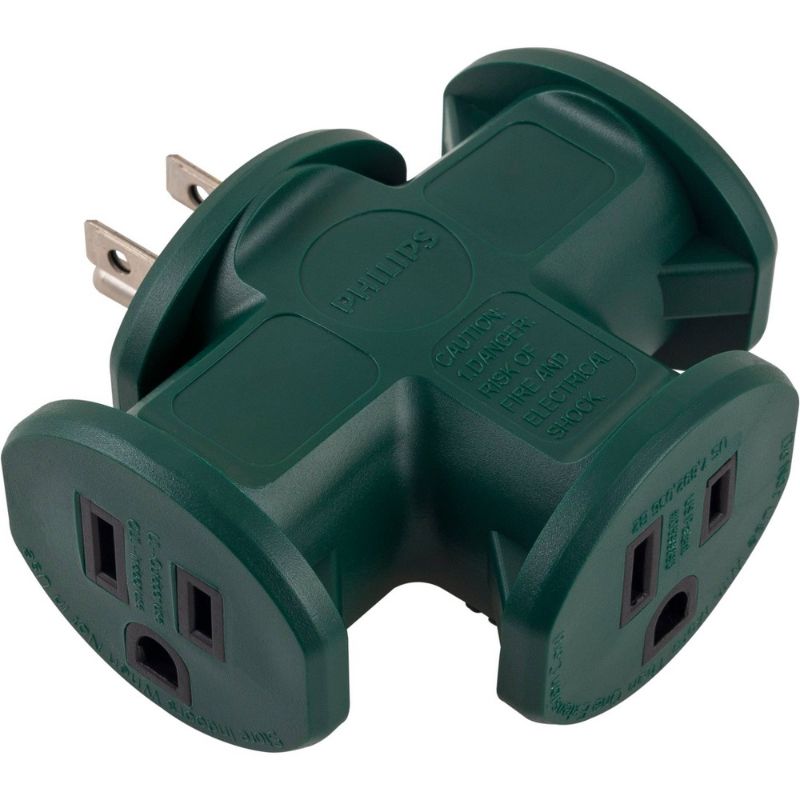 Photo 1 of 3 Outlet T-Shp Adapter, Pwr Outlet Extender, Outdoor Grounded Wall Tap
