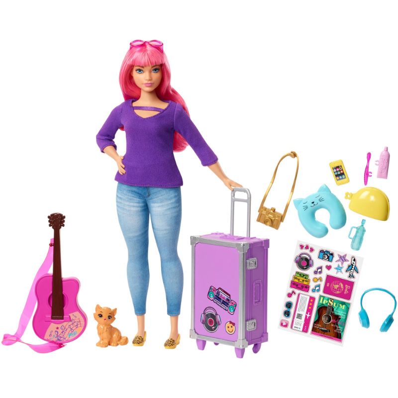 Photo 1 of Barbie Daisy Doll with Kitten Luggage Guitar & Travel Accessories
