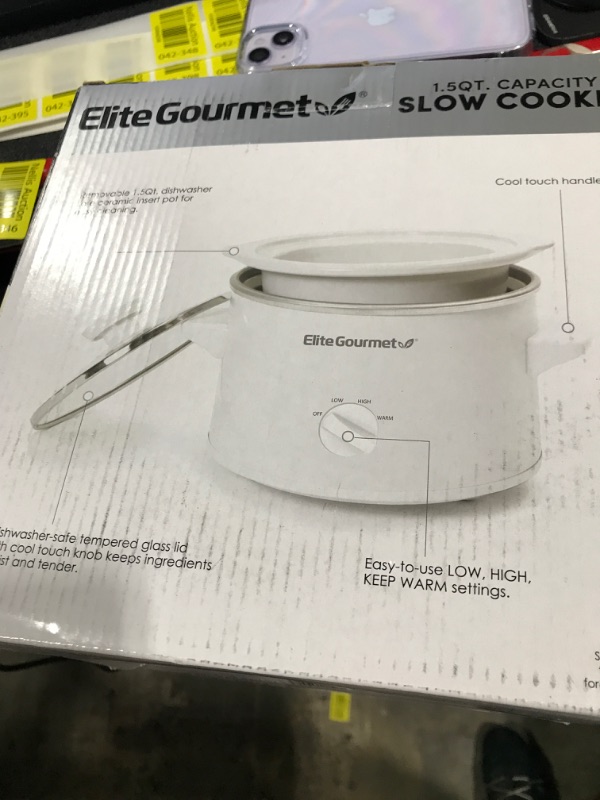 Photo 2 of Elite Cuisine 1.5 Quart Mini Slow Cooker in Stainless Steel
