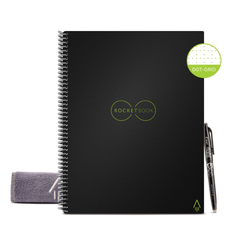 Photo 1 of Rocketbook Core Smart Reusable Spiral Notebook Black 8.5 X 11 Dot-Grid
