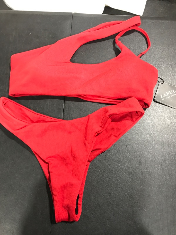 Photo 1 of 2 PIECE RED ZAFUL HIKINI SIZE M