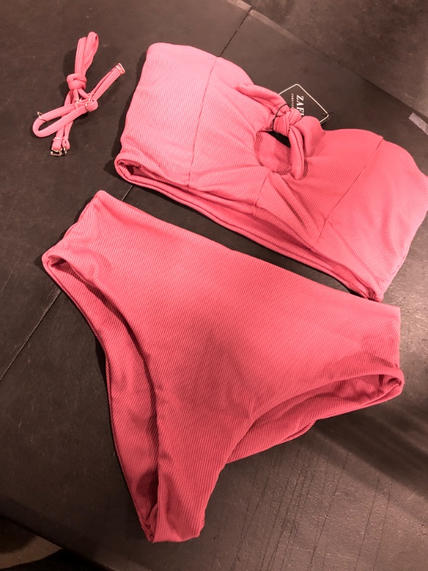 Photo 1 of 2 PIECE PINK SWIMSUIT ZARA SIZE S 