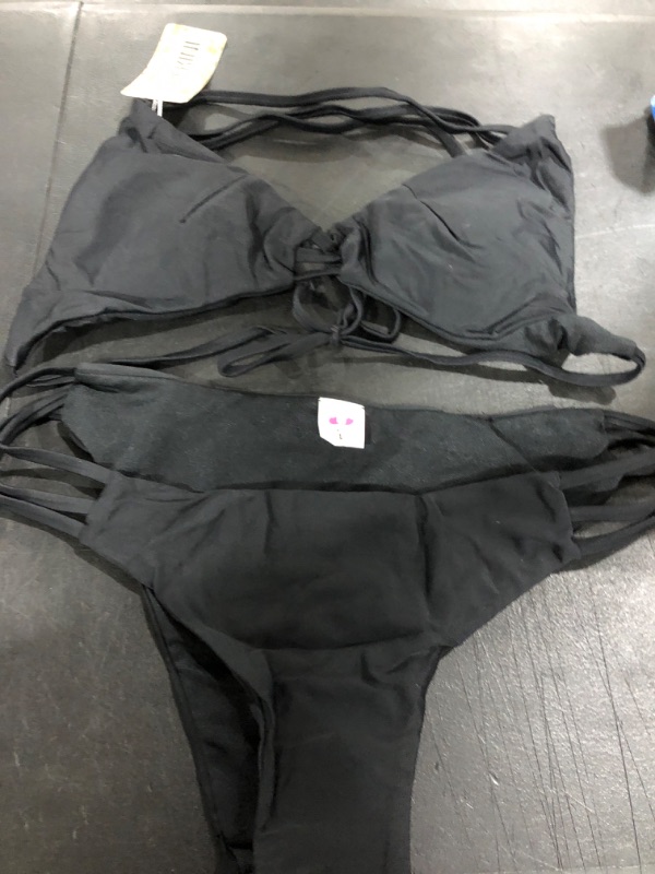 Photo 1 of 2 PIECE SWIMSUIT BLACK SIZE L