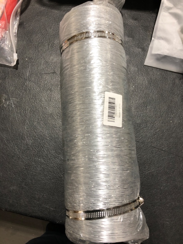 Photo 2 of 4 Inch Dryer Vent Hose?23FT Long Aluminum Ducting for HVAC Ventilation, Flexible Air Duct Hose for Ac Exhaust, Kitchens,Grow Tent,Green Houses, 2 Clamps Include