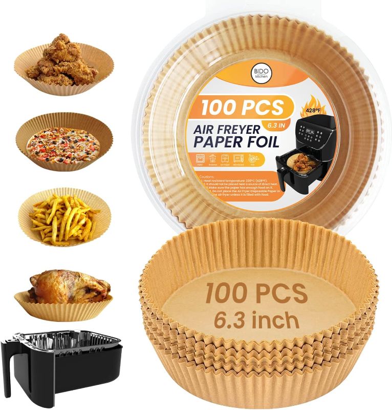 Photo 1 of Air Fryer Disposable Paper Liners, 100 Pcs - 6.3 in’ Non Stick Baking and Parchment Paper Sheets -Oil&Water Proof-Airfryer Parchment Liners-for Baking, Roasting and Frying-Cooking,Kitchen Accessories 2 PACK
