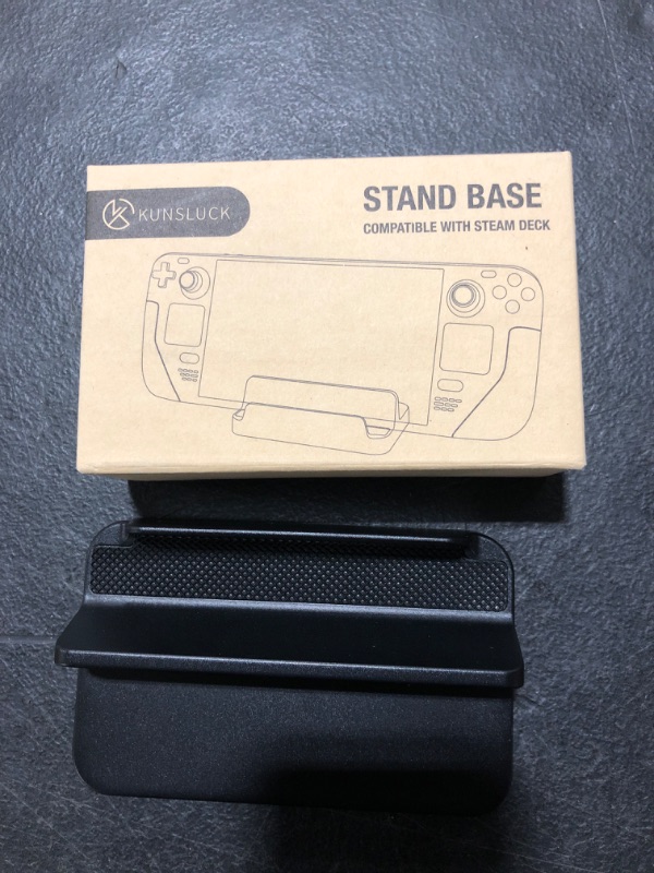 Photo 1 of KUNSLUCK Stand Base for Valve Steam Deck 2021, Steam Deck Dock with Anti-Slip Silicone Pad (Black) 2 PACK
