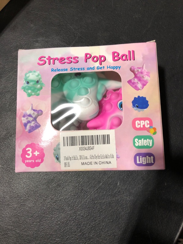 Photo 2 of 3 Pack Pop Stress Balls Fidget Toys,3D Stretchy Anxiety Relief Fingertip Squeeze Toy,Silicone Push Bubbles Stress Pressure Relieving Toys for Anti-Anxiety for Autistic Kids
