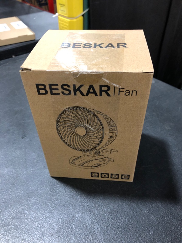 Photo 3 of BESKAR 6 inch Clip on Fan - 5000mAh Battery Rechargeable with CVT Speeds and Strong Airflow, Adjustable Tilt, Personal Quiet Fan for Office Stroller Outdoor - Portable Small Desk Fan
