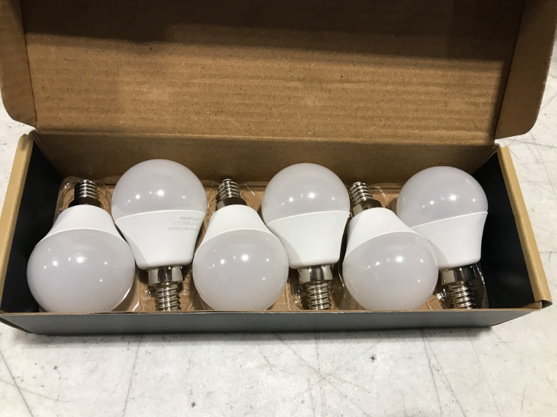 Photo 2 of 6 watt (60w Equivalent) Hansang LED Bulbs,E12 Small Base Candelabra Round Light Bulb,600 Lumen, Warm White 2700K 6 Count (Pack of 1)