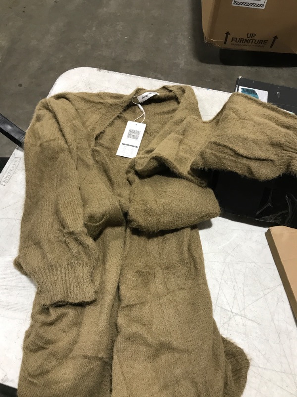 Photo 1 of Angashion Women's Long Sleeve Knitting Cardigan with Pocket -Dark Camel Large