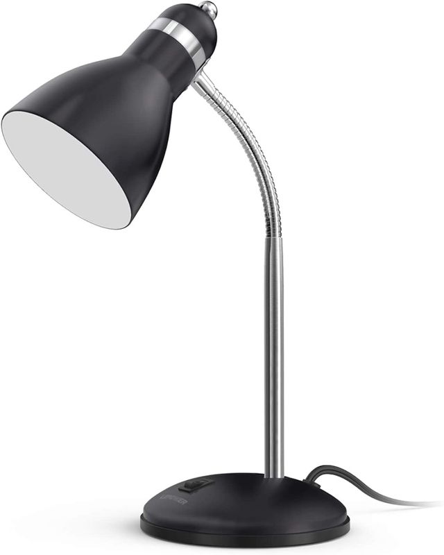 Photo 1 of LEPOWER Metal Desk Lamp, Adjustable Goose Neck Table Lamp, Eye-Caring Study Desk Lamps for Bedroom, Study Room and Office (Black) 