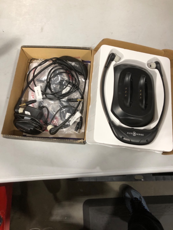 Photo 2 of ?New Model? Seniors & Hard of Hearing | Dual Wireless TV Headset by AudioRange | Delay-Free, Lightweight, Comfortable, Rechargeable in-Ear Headphones for TV Watching, Television Amplifier AudioRange ITE-1000 Dual Bundle