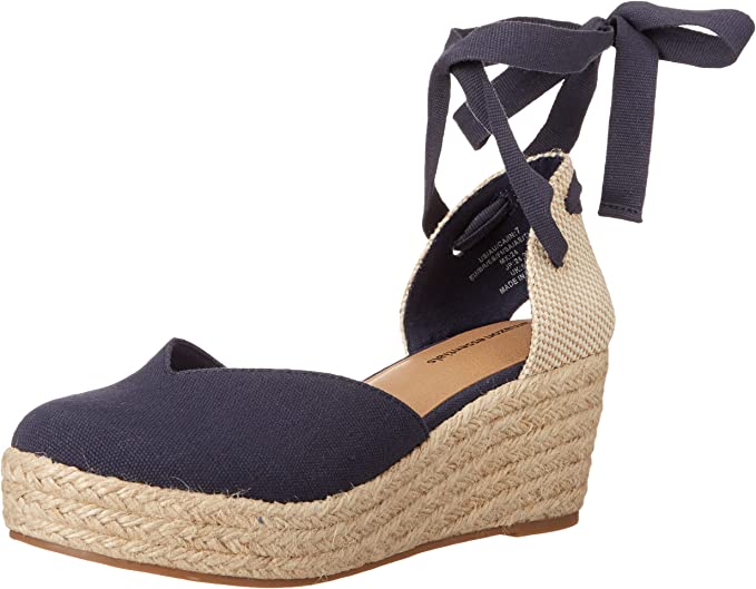 Photo 1 of Amazon Essentials Women's Mid Wedge Espadrille SIZE - 9 NAVY 