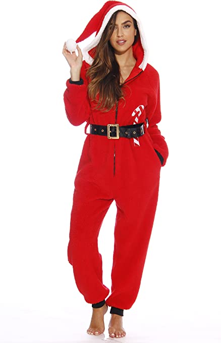 Photo 1 of #followme Adult Christmas Onesie for Women Sherpa One-Piece Pajamas SIZE - XL 