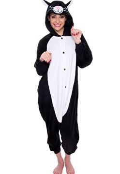 Photo 1 of Adult Onesie Halloween Costume - Cat - Plush One Piece Cosplay Suit for Adults, Women and Men FUNZIEZ!-XL
