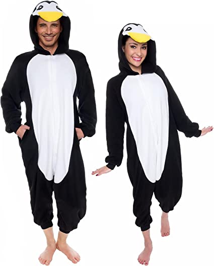 Photo 1 of Adult Onesie Halloween Costume- Penguin- for Adults, Women and Men FUNZIEZ!-Large