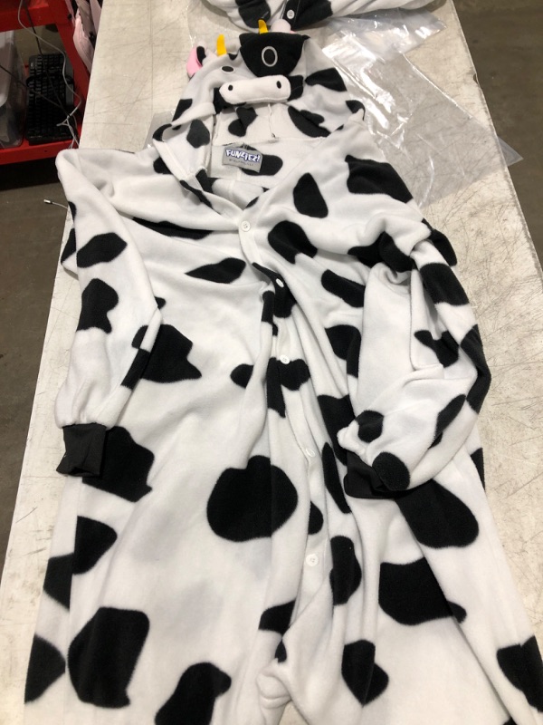 Photo 2 of Adult Onesie Halloween Costume- Cow- for Adults, Women and Men FUNZIEZ!-Medium