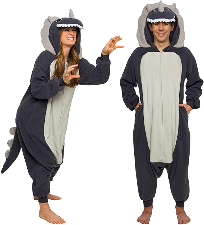 Photo 1 of Adult Onesie Halloween Costume- Triceratops- for Adults, Women and Men FUNZIEZ!-XL