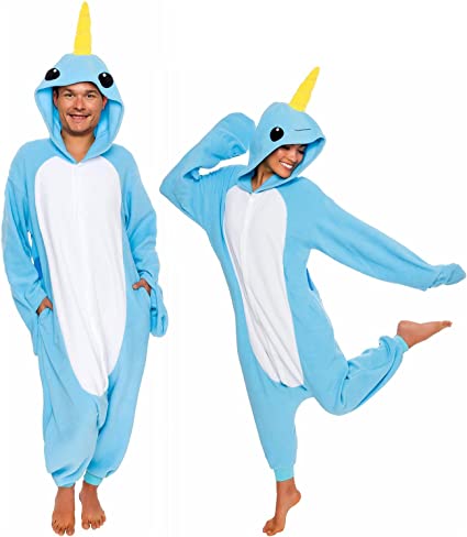 Photo 1 of Adult Onesie Halloween Costume- Narwal- Size large