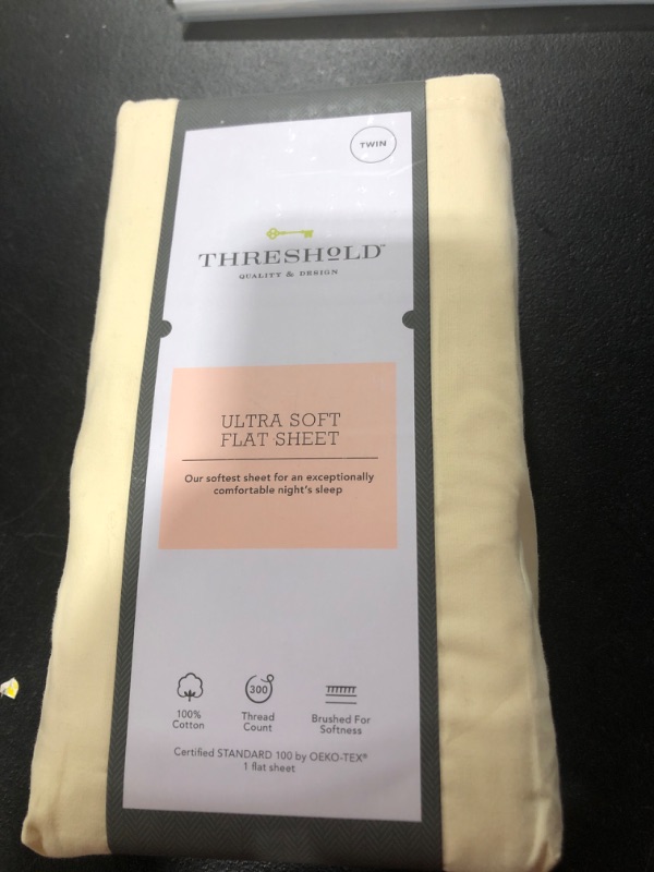 Photo 2 of 300 Thread Count Ultra Soft Flat Sheet - Threshold SIZE - TWIN 