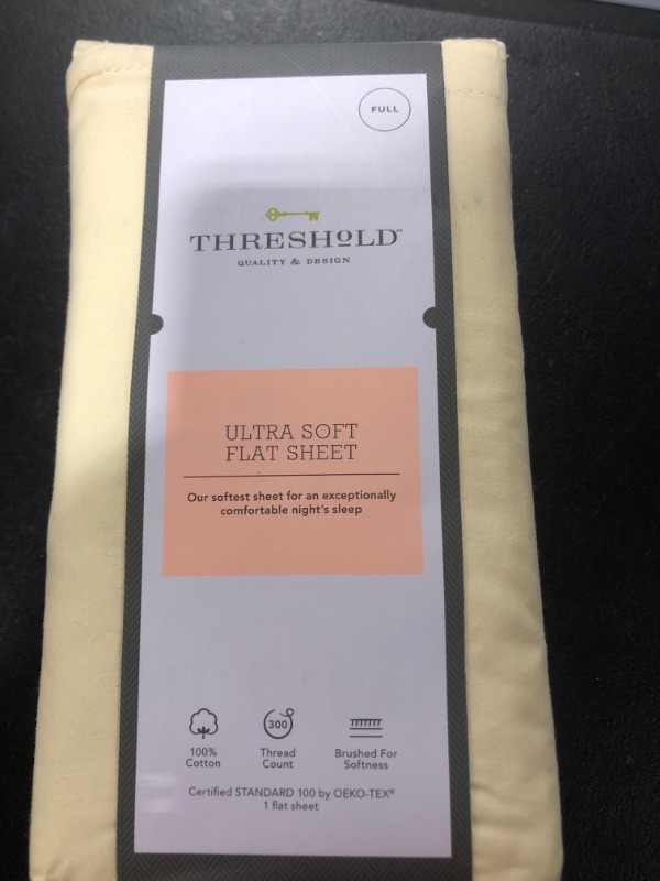 Photo 2 of 300 Thread Count Ultra Soft Flat Sheet - Threshold SIZE - FULL 