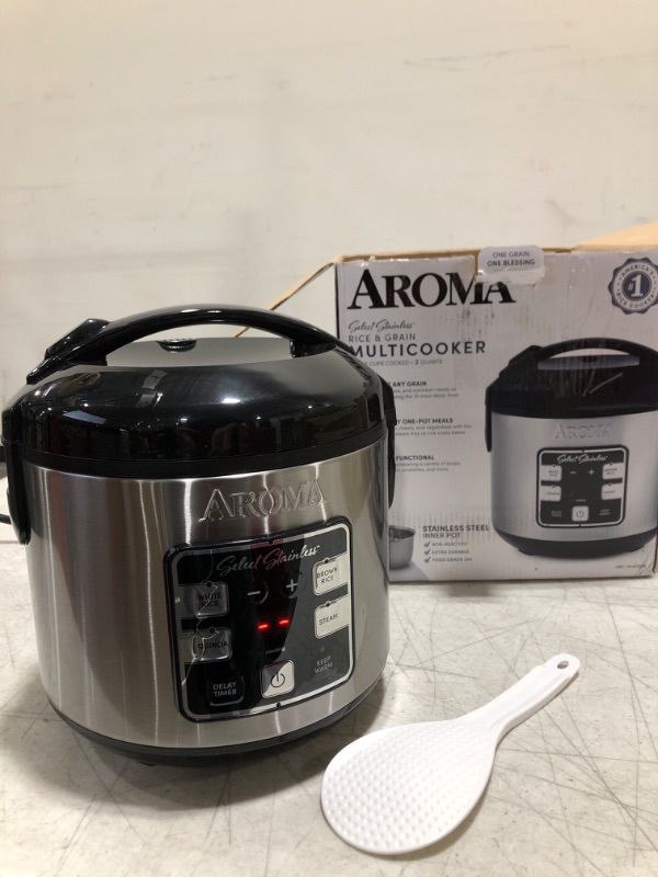 Photo 1 of Aroma Housewares Select Stainless Digital Rice & Grain Multicooker, Rice Cooker 4 Cup uncooked, (ARC-914SBDS)