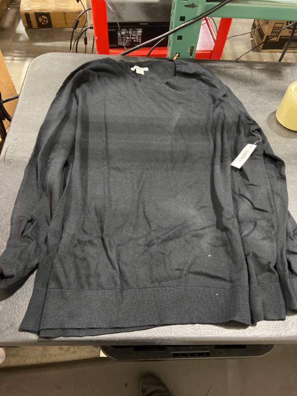 Photo 1 of Amazon Essentials Women's Long-Sleeve Lightweight Crewneck Sweater (Available in Plus Size) XX-Large Black