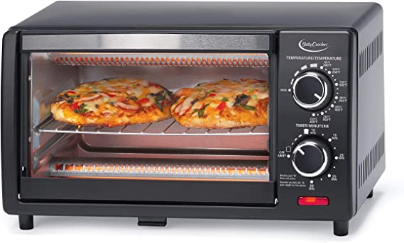 Photo 1 of Betty Crocker Compact Toaster Oven, Pizza Oven with Toast & Bake, 2 Slice Toaster with Top & Bottom Heaters, Kitchen Countertop Oven
