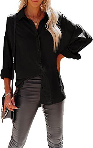 Photo 1 of Asvivid Womens V Neck Button Down Shirts Long Sleeve Roll Up Sleeve Blouse Tops SIZE S
