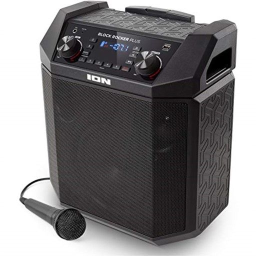Photo 1 of ION Audio Block Rocker Plus - Portable Bluetooth Speaker 100W W/Battery, Karaoke Microphone, AM FM Radio, Wheels & Telescopic Handle and USB Charging
